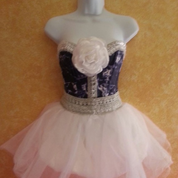 Denim & Diamonds Corset Tulle Tutu Dress/Skirt Set - Picture 4 of 6